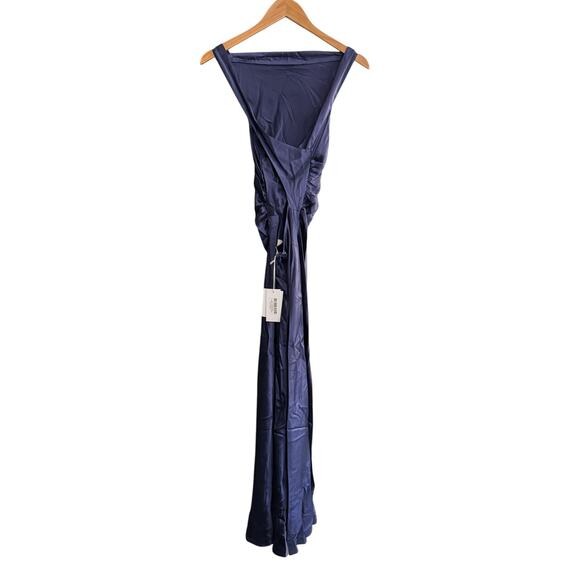 Reformation Casette Silk Midi Dress Blue Iris Size 6 NWT - Picture 4 of 9